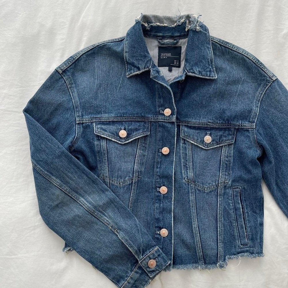 Zara Cropped Denim Jacket - Picture 2 of 5